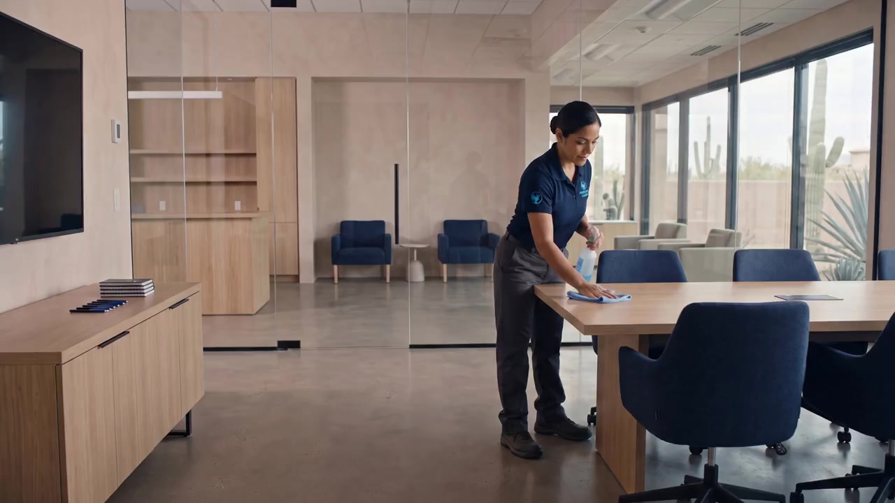 Cleaner in meeting room